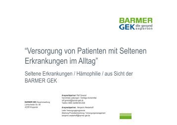 Versorgung von Patienten mit Seltenen Erkrankungen im Alltag - VfA