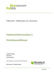 Implementationsanalyse 1: Primärbaustoffsteuer - Öko-Institut eV