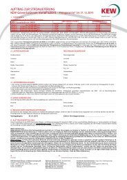 AUFTRAG ZUR STROMLIEFERUNG - KEW Kommunale Energie