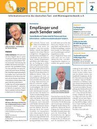 BZP-Report 2013 Heft 2 - Deutscher Taxi- und Mietwagenverband eV