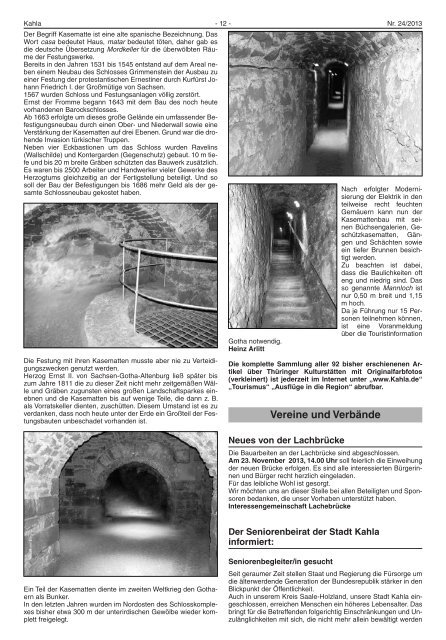 Kahlaer Nachrichten - Ausgabe Nr. 24 - 21. November 2013