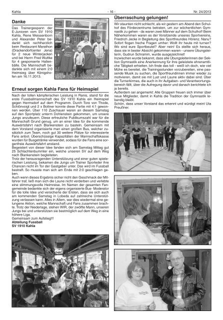 Kahlaer Nachrichten - Ausgabe Nr. 24 - 21. November 2013