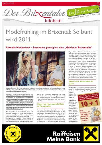 Modefrühling im Brixental: So bunt wird 2011 - Ortsinfo