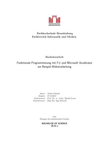 Bachelorarbeit - Fachhochschule Brandenburg