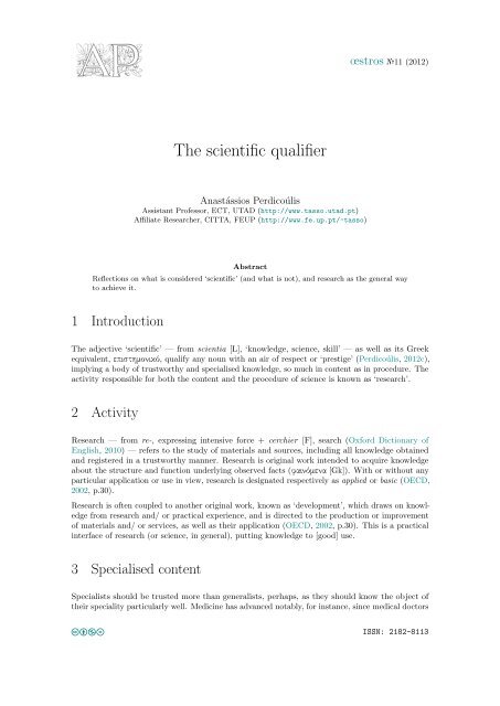 The scientific qualifier