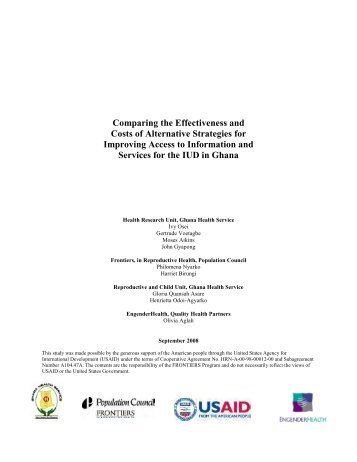Comparing the Effectiveness and Costs of Alternative Strategies for ...
