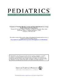 Frequency of Neonatal Bilirubin Testing and ... - Pediatrics