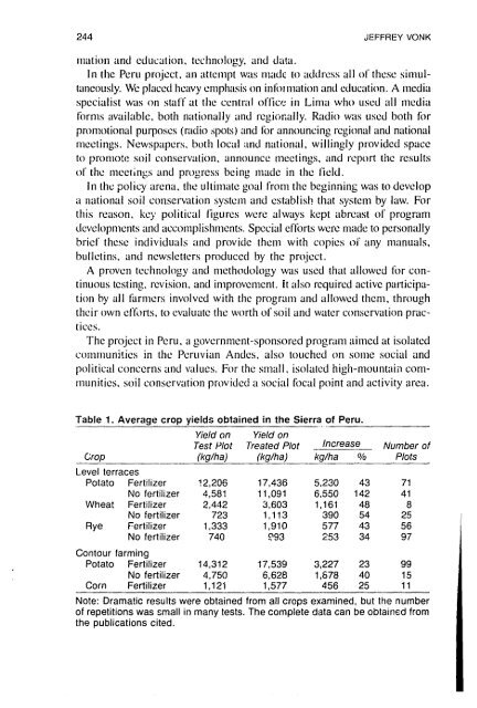 Conservation farming on steep lands - USAid