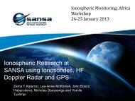 Ionospheric Research at SANSA using Ionosondes, HF Doppler ...