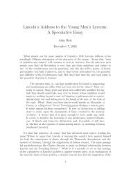 Lincoln's Address to the Young Men's Lyceum: A Speculative Essay