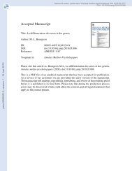 La différenciation des sexes et des genres