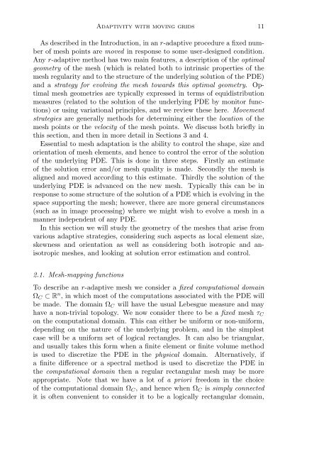 Adaptivity with moving grids