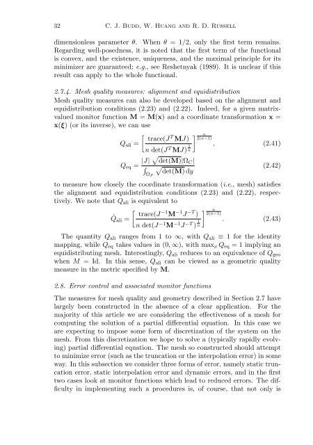 Adaptivity with moving grids