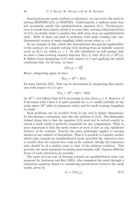 Adaptivity with moving grids