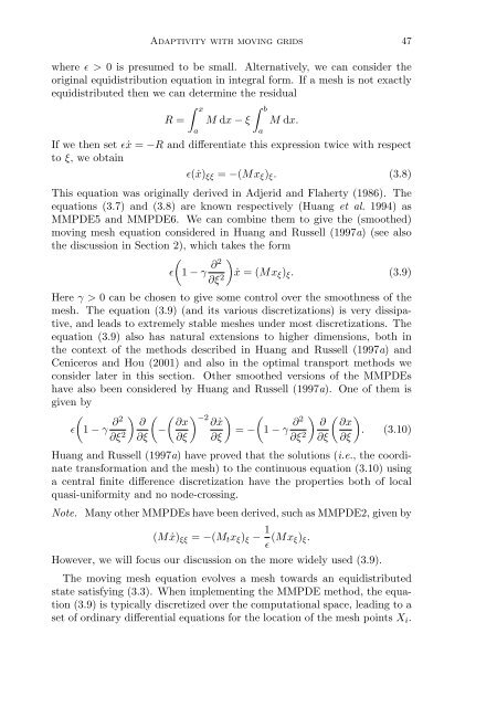 Adaptivity with moving grids
