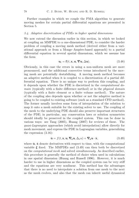 Adaptivity with moving grids
