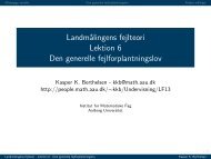 Landmålingens fejlteori Lektion 6 Den generelle fejlforplantningslov