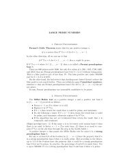 LARGE PRIME NUMBERS 1. Fermat Pseudoprimes Fermat's Little ...