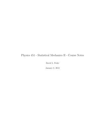 Physics 451 - Statistical Mechanics II - Course Notes