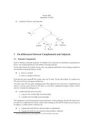 Complements and Adjuncts, Structure within the IP