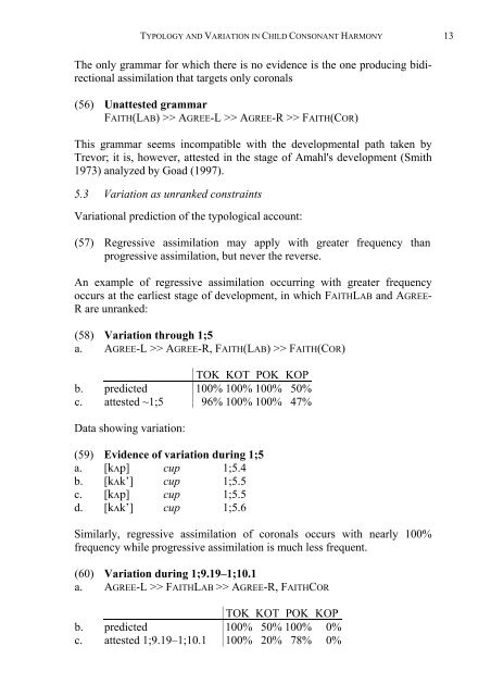 Typology and variation in child consonant harmony - University of ...