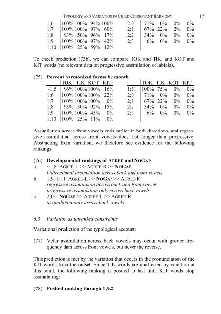 Typology and variation in child consonant harmony - University of ...