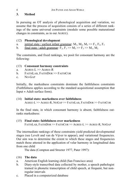 Typology and variation in child consonant harmony - University of ...