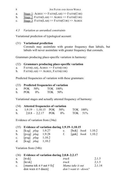 Typology and variation in child consonant harmony - University of ...