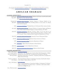 Amilcar Shabazz CV - Web Hosting at UMass Amherst - University of ...