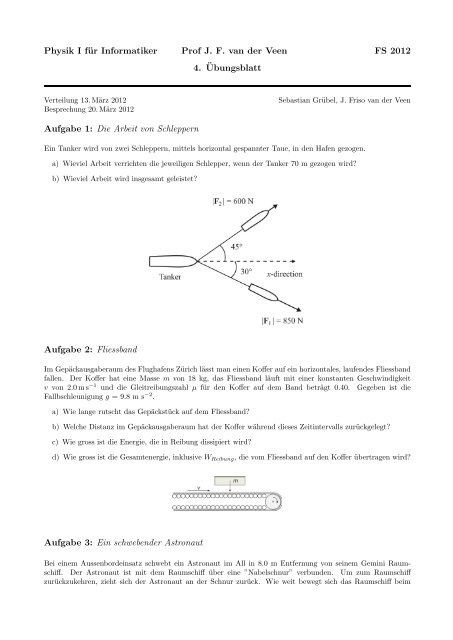 Physik I für Informatiker Prof J. F. van der Veen FS 2012 4 ...