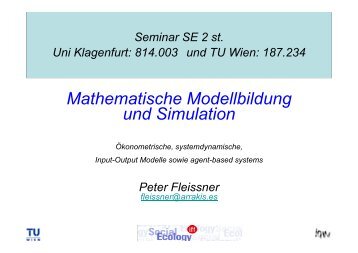 Mathematische Modellbildung Mathematische Modellbildung und ...