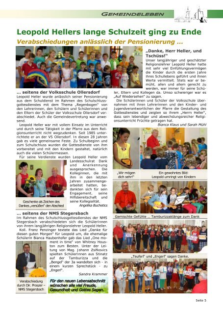 Pfarrblatt 5/2013 - Pfarre Stegersbach