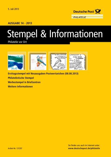 Stempel & Informationen - Deutsche Post - Philatelie