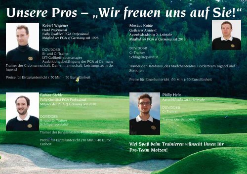Turnier- & Veranstaltungskalender 2013 - Golfclub Motzen