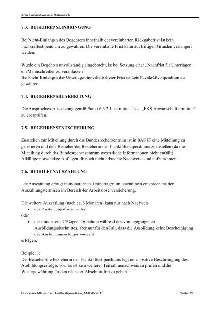 BUNDESRICHTLINIE Fachkräftestipendium (FKS)