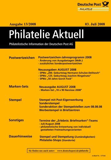 Ansicht und Download (PDF) - Deutsche Post - Philatelie