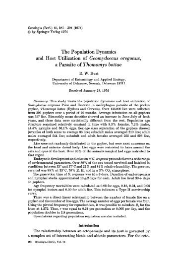 The population dynamics and host utilization of ... - Phthiraptera