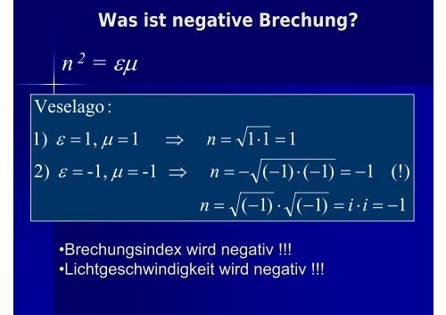 Negative Brechung - Universität Würzburg