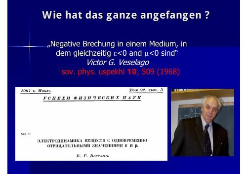 Negative Brechung - Universität Würzburg