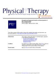 Prenatal and Postnatal Growth and Development ... - Physical Therapy