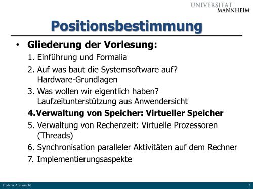 Betriebssysteme - Pi1 - Universität Mannheim
