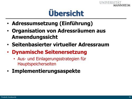 Betriebssysteme - Pi1 - Universität Mannheim