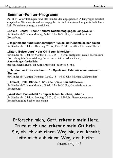 Brief Brief GemeindeBrief - Evangelische Kirche in Mecklenburg ...