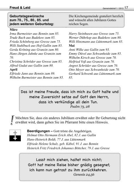 Brief Brief GemeindeBrief - Evangelische Kirche in Mecklenburg ...