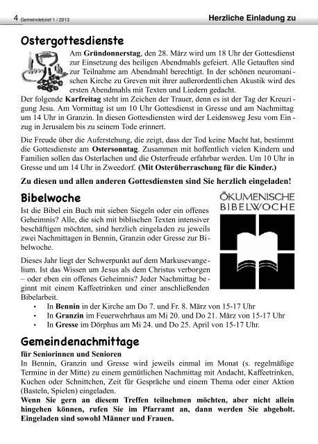 Brief Brief GemeindeBrief - Evangelische Kirche in Mecklenburg ...