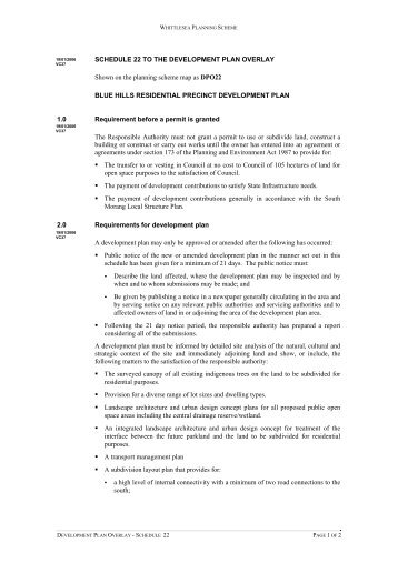 Schedule 22 to the Development Plan Overlay (PDF 26.4 KB)