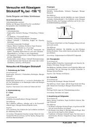 Versuche mit flüssigem Stickstoff N bei -196 °C - Universität Wien