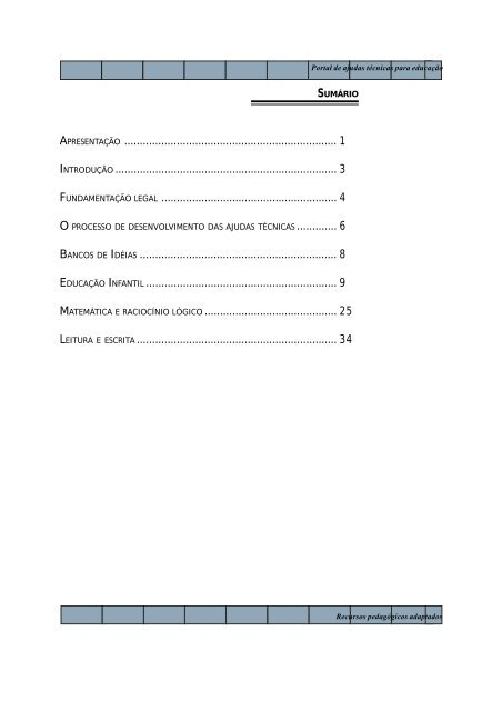 RECURSOS PEDAGÓGICOS ADAPTADOS - Ministério da Educação