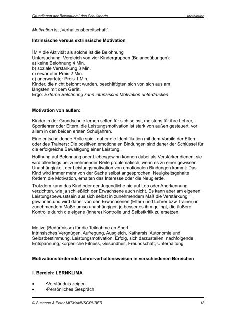 Skriptum Grundlagen der Bewegung - des Schulsports - pro.kphvie.at