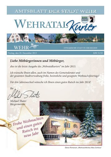 Ausgabe vom 20. Dezember 2013 - Stadt Wehr